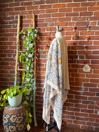 Mystical Stevie Nicks Hybrid Boho Print Hi Lo Poncho Top