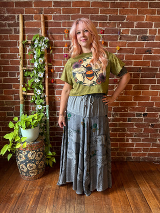 Floral Stevie Mineral Wash Skirt Maxi Length - Multiple Colors Available - Fair Trade Made
