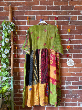 Coffee In The Morning Kantha Dress - Fits up to 3X