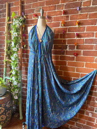Delphia Recycled Halter Style Sari Dress