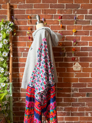 OOAK Summer Collection- Upcycled Homebody Vintage Fabric Hoodie Poncho