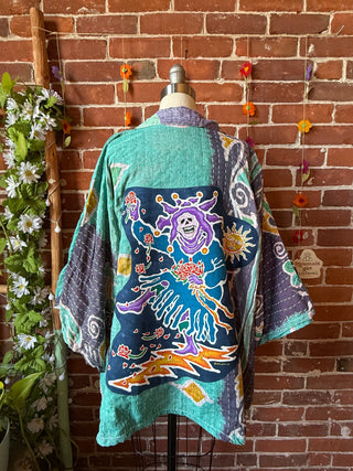 OOAK Summer Collection - Upcycled Grateful Dead Inspired Vintage Kantha Jacket