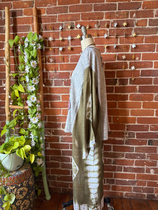 OOAK Autumn Collection - Upcycled Flower Patchwork Hi Lo Tie Dye Poncho Top 🌼