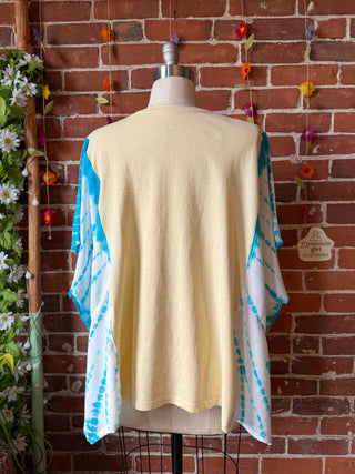 OOAK Autumn Collection- Upcycled Take It Easy Sunshine Tie Dye Poncho Tee