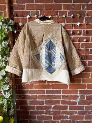 OOAK Winter Collection - Oversized Upcycled Quilted Patchwork Brown Paisley Jacket