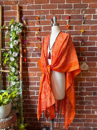Summer Dreams 100% Silk Poncho Robe- Fair Trade Made
