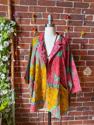 OOAK Spring Collection - Upcycled Billie Eilish/Takashi Murakami Inspired Vintage Kantha Jacket