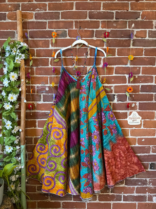 Coffee In The Morning Midi Kantha Summer Dress With Pockets - Fits up to 2X
