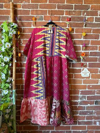 Coffee In The Morning Kantha Dress - Fits up to 3X