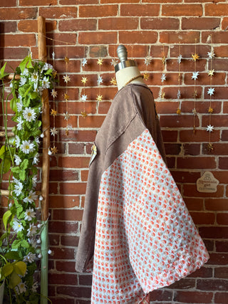 OOAK Winter Collection - Upcycled Flower Patchwork Kantha Poncho Top 🌼