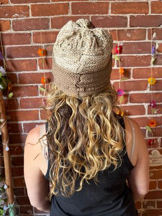 Rambling Rose Floral Patch Knit Beanie -Final Sale