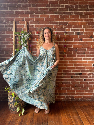 Delphia Recycled Sari Dress w/ Pockets