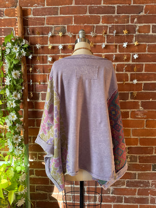 OOAK Winter Collection - Upcycled Crescent Moon Poncho Style Top 🌼