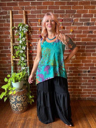 Jade Moon Tie Dye Layered Festival Tank Top - Fair Trade Made - Final Sale