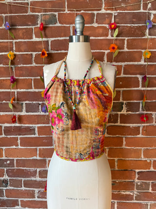 Size 0-12 In Bloom Reversible Kantha Halter Top