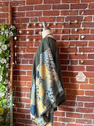 OOAK Winter Collection - Upcycled Flower Patch Patchwork Poncho Style Top 🌼