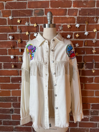 Sphere Here We Come! Grateful Dead Inspired Sparkle Fringe Jacket