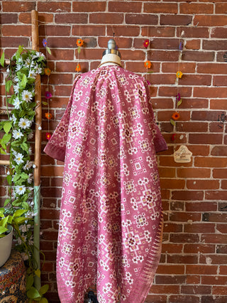 Summer Dreams 100% Silk Poncho Robe- Fair Trade Made