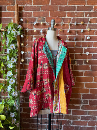 OOAK Winter Collection - Upcycled Grateful Dead Inspired Vintage Kantha Jacket