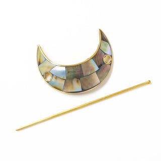 Mother of Pearl Chandra Crescent Moon Hair Pin - Fair Trade Made - Final Sale