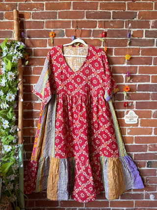 Coffee In The Morning Kantha Dress - Fits up to 3X