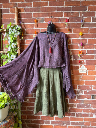 Autumn Skies Stonewashed Flowy Poncho Tunic - Multiple Colors Available- Fair Trade Made