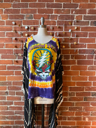 Upcycled Grateful Dead Inspired Tie Dye Hybrid Hi Lo Top