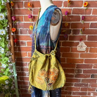 Sunflower Spirit Cotton Crossbody / Shoulder Bag - Fair Trade Made