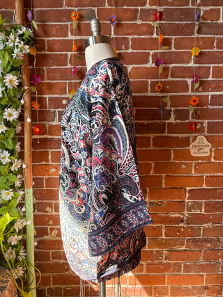 Autumn Moon Silky Flowy Kimono - Fair Trade Made- Final Sale