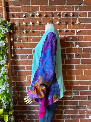 OOAK Autumn Collection- Size Medium Upcycled Tie Dye Lisa Simpson Hippie Trapeze Top