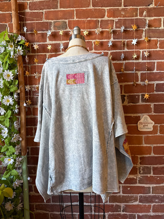 OOAK Winter Collection - Upcycled Flower Patch Patchwork Poncho Style Top 🌼