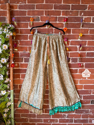 Festival Drift Wide Leg Recycled Sari Lounge Pants - Fair Trade Made