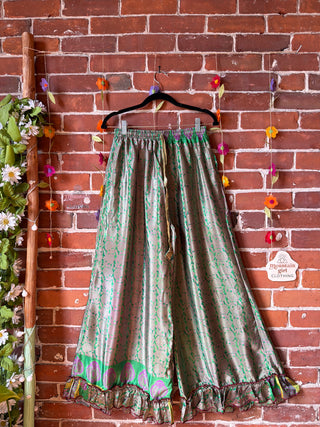 Festival Drift Wide Leg Recycled Sari Lounge Pants - Size 0-12 - Fair Trade Made