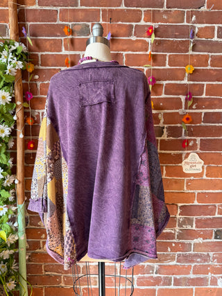 OOAK Autumn Collection - Upcycled Flower Patch Patchwork Poncho Style Top 🌼