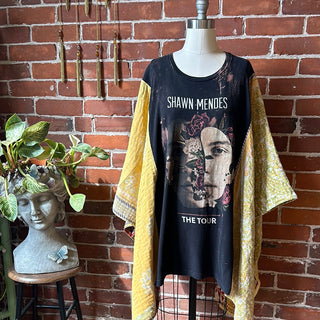 One Size Fits Most Upcycled Shawn Mendes Inspired Kantha Poncho