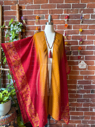 Summer Dreams 100% Silk Poncho Robe- Fair Trade Made