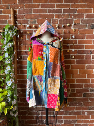 Oversized Juniper Kantha Patchwork Hoodie