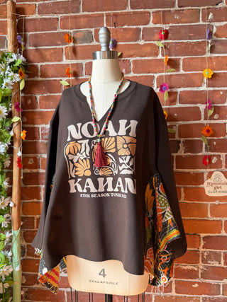 OOAK Summer Collection- Noah Kahan Stick Season Birdsong Wing Sleeve Style Kantha Poncho Sweatshirt
