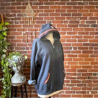 Upcycled Grateful Dead Space Your Face Skeleton Hoodie
