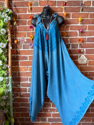 Oh So Flowy Festival Embroidered Jumpsuit Fits - Fair Trade Made -Multiple Colors