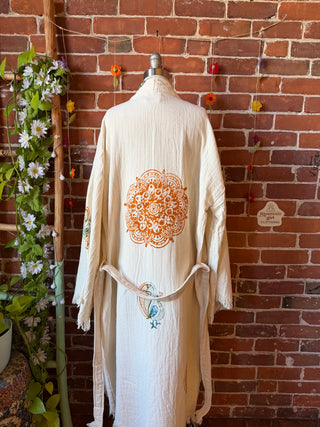 Spirit of Summer 100% Cotton Bell Sleeve Kimono Robe  - Fair Trade Made