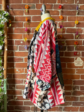 OOAK Summer Collection - Upcycled 80’s Rock Inspired Vintage Kantha Jacket