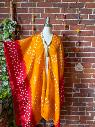 Summer Dreams 100% Silk Poncho Robe- Fair Trade Made