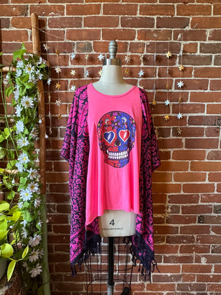 OOAK Autumn Collection - Upcycled Playin In The Sand 2018 Grateful Dead Inspired Hi Lo Poncho Top