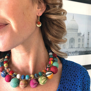 Kantha Camille Earrings -Fair Trade Made