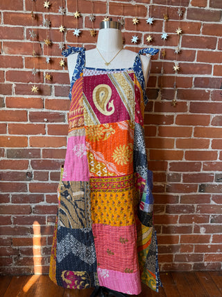 Patchwork Kantha Solstice Midi Dress