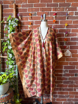 Summer Dreams 100% Silk Poncho Robe- Fair Trade Made