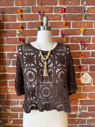 Boho Crochet Overlay Top- Multiple Colors Available - 100% Cotton