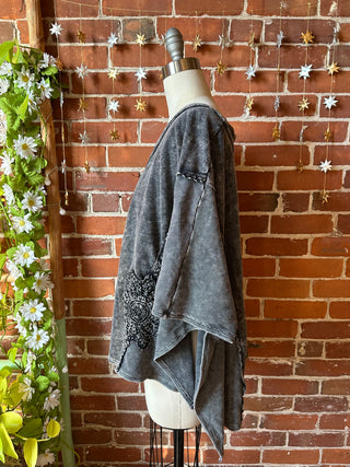 OOAK Autumn Collection - Upcycled Flower Patchwork Poncho Style Top 🌼