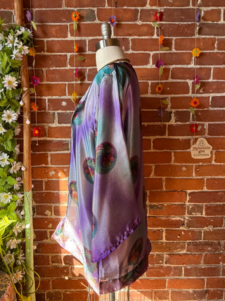 Autumn Moon Silky Flowy Kimono - Fair Trade Made - Final Sale
